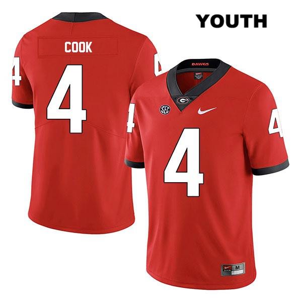 Georgia Bulldogs Youth James Cook #4 NCAA Legend Authentic Red Nike Stitched College Football Jersey EMW2656SL